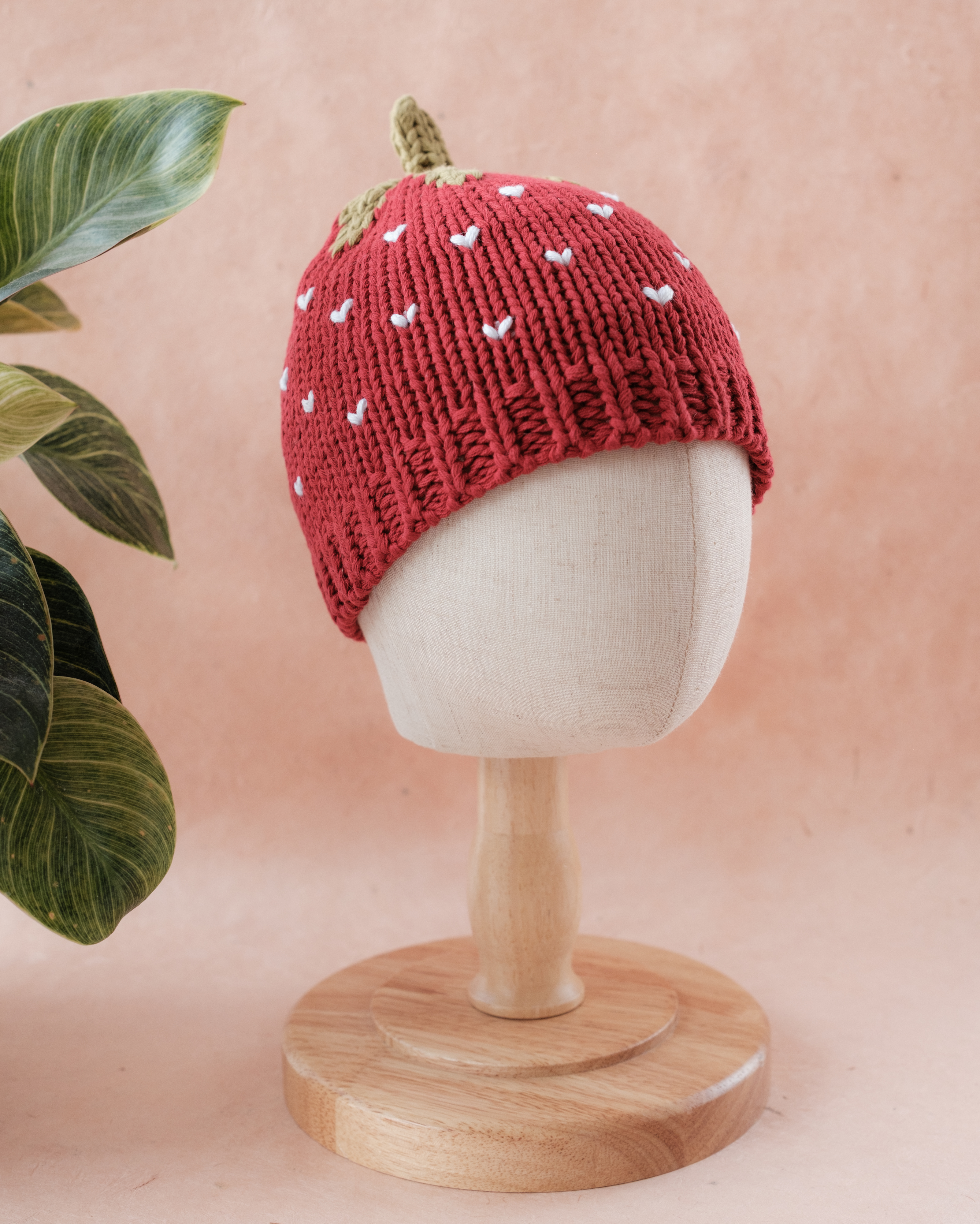 Strawberry beanie product shot